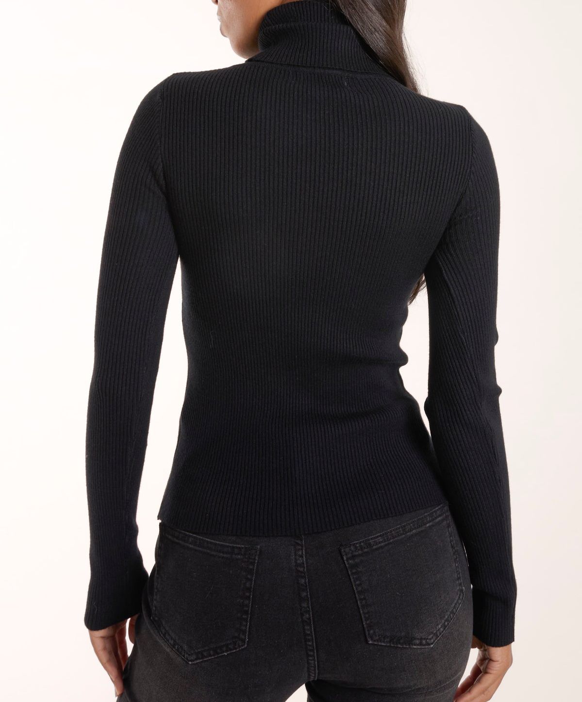 Roll Neck Ribbed Jumper